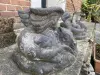 Product image 2 of the product “Lying Dragon on stone, ca. 50 cm L antique finish, pressed stone ”